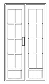 Doppeltür schmal mit 60% Glaseinsatz Classicline 100 x 180 cm